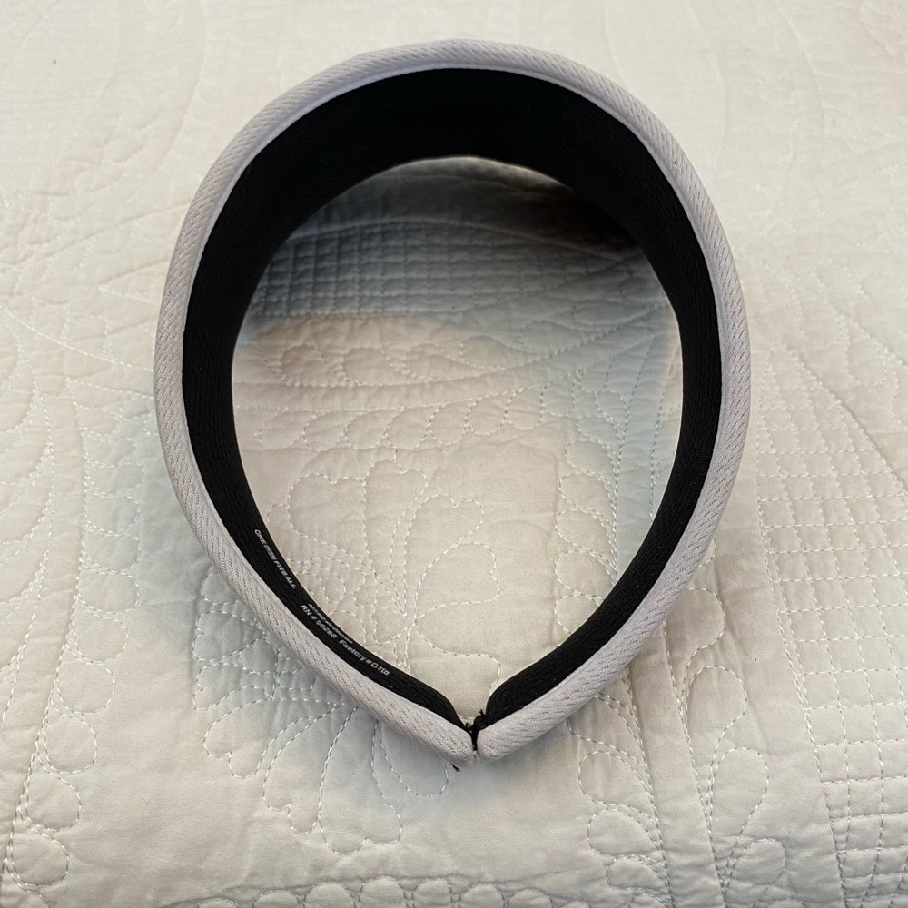 Adidas Black Sports Visor with White Logo and White Trim - Picture 2 of 5